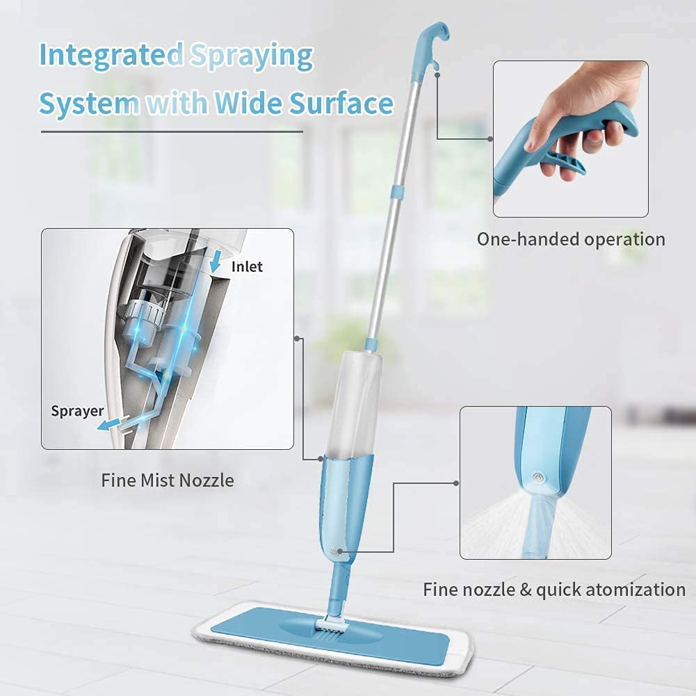 Purgato Spray Mop with Microfiber Cloth and Aluminum Pole
