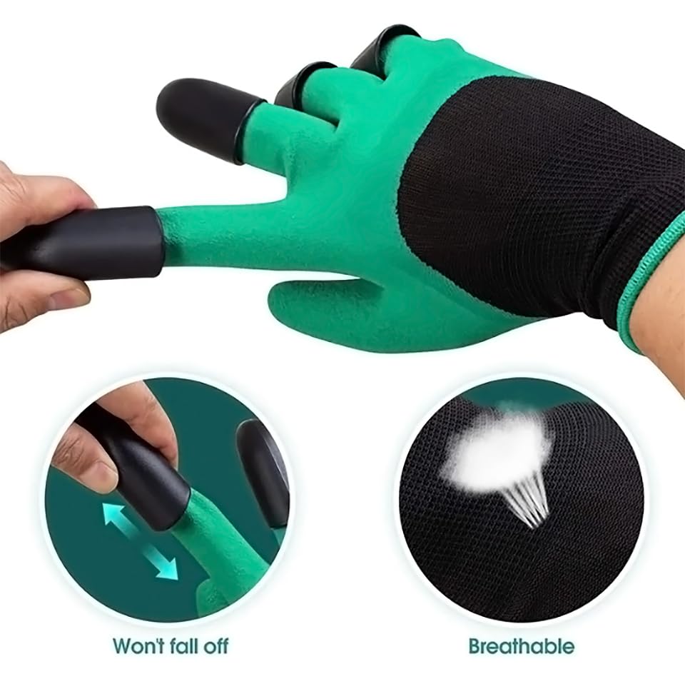 Purgato Garden Gloves with Durable ABS Plastic Claws