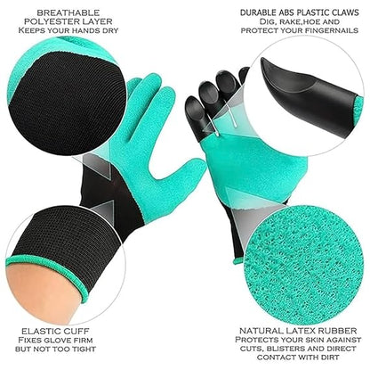 Purgato Garden Gloves with Durable ABS Plastic Claws