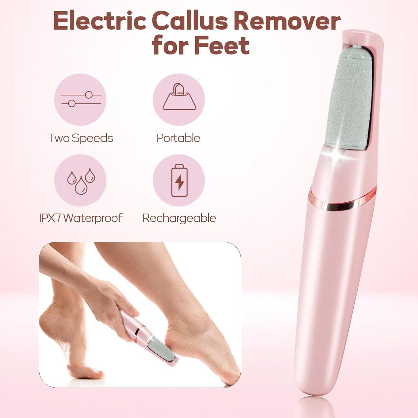 Purgato Electric Foot Grinder | Rechargeable Callus Remover