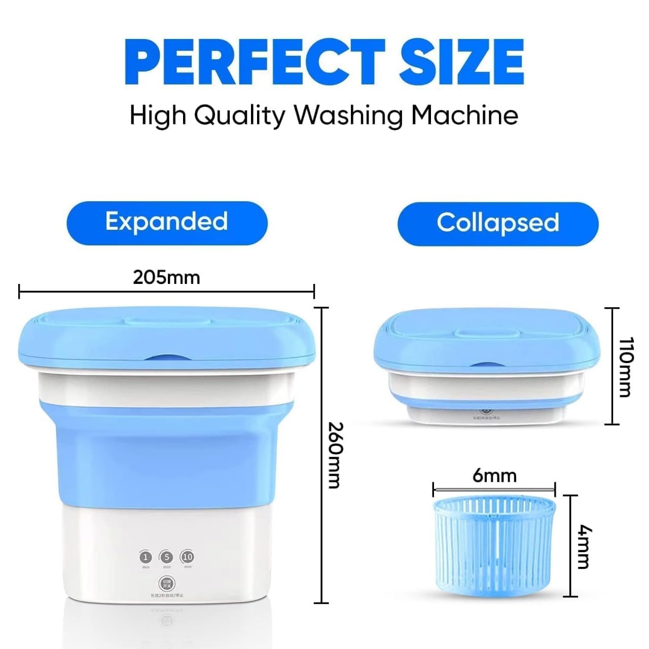 Purgato Foldable Mini Washing Machine for Travel & Hostels