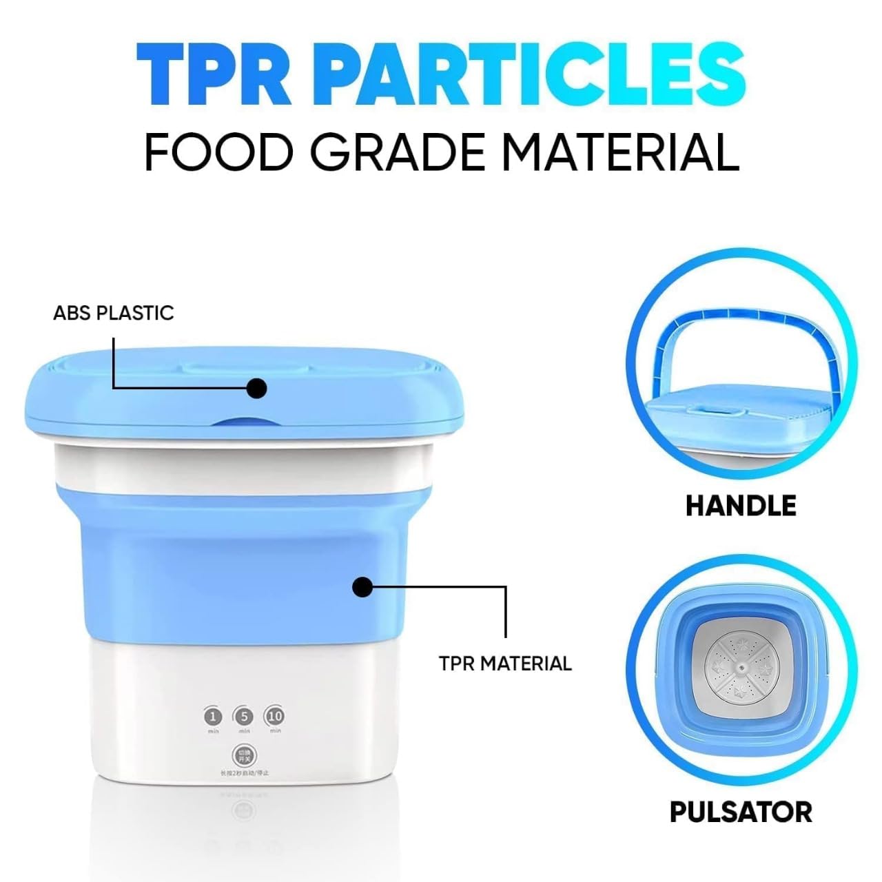 Purgato Foldable Mini Washing Machine for Travel & Hostels