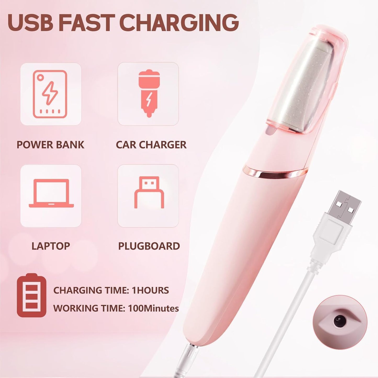 Purgato Electric Foot Grinder | Rechargeable Callus Remover