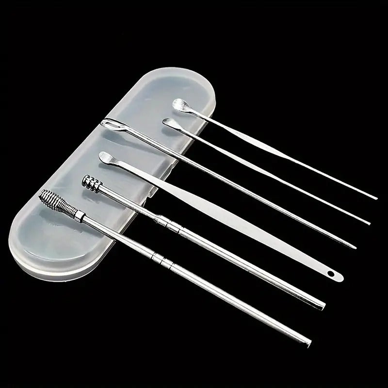 Purgato Stainless Steel Ear Cleaning Tool Set – 6 Pieces