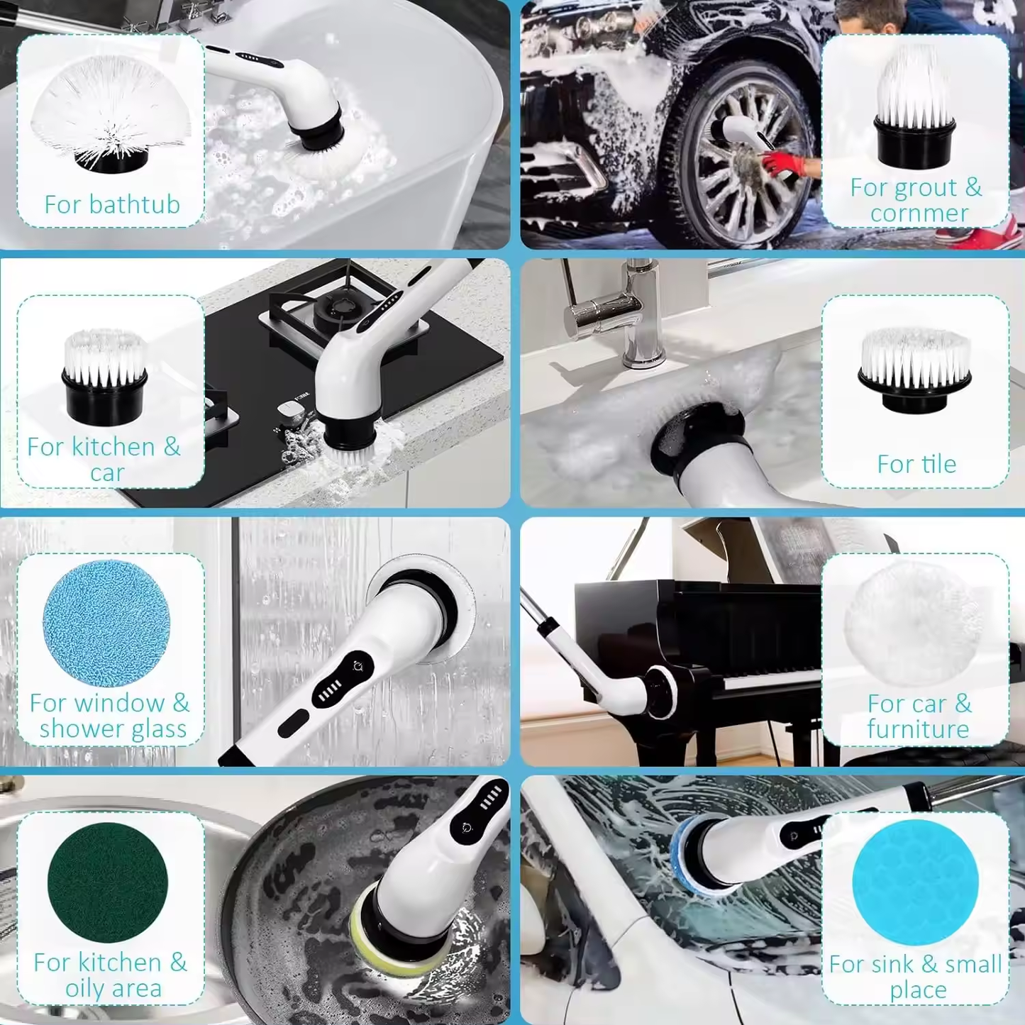 Purgato Electric Spin Scrubber | Cordless Multi-Brush Cleaner